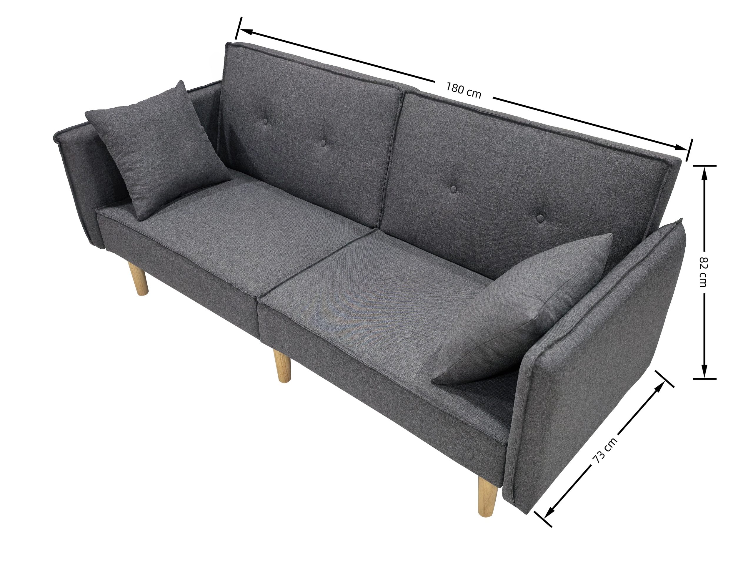 Finnley Two Seat Sofa Bed - Grey - Image 8