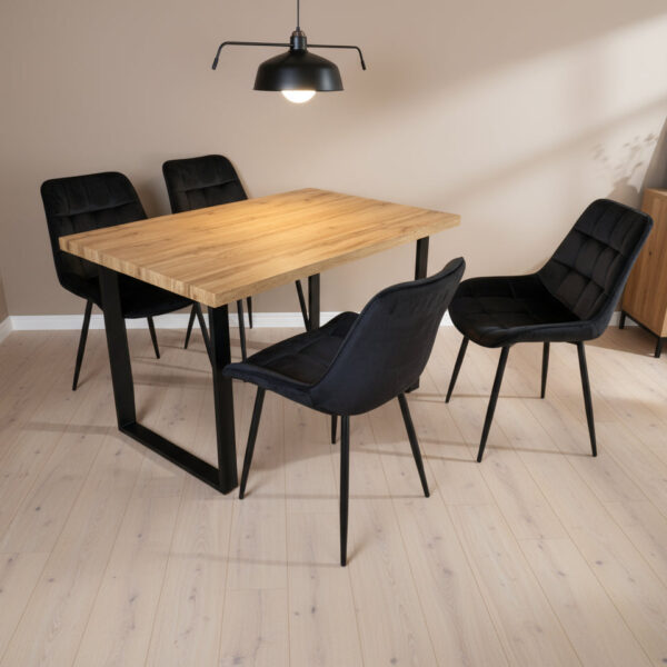 Margot Dining Table with 4 Erica Velvet Chairs