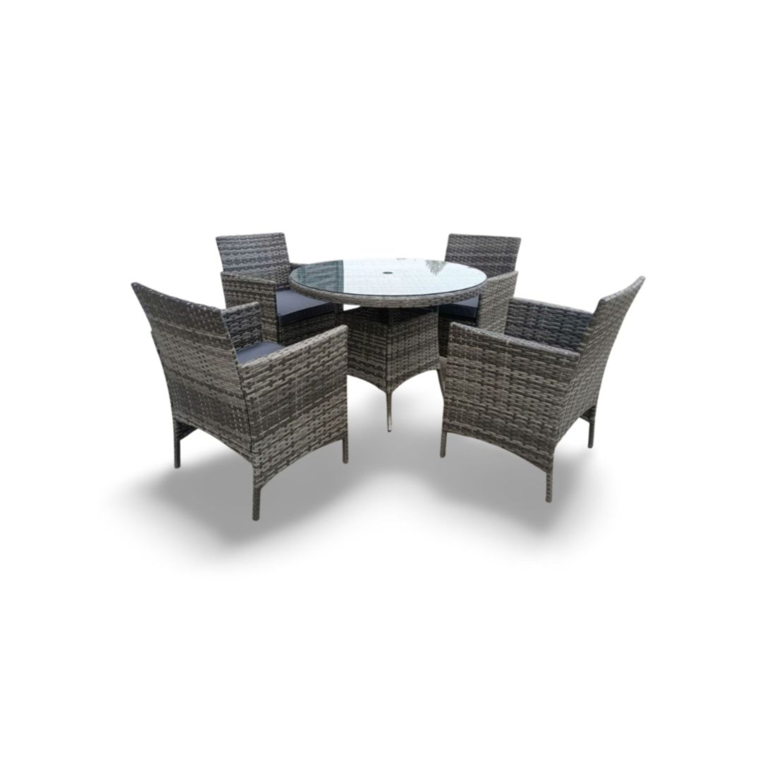 June 5-Piece Rattan Wicker Relaxed Garden Dining Set - Image 2