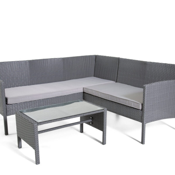 The Lily-Mae Grey Corner Rattan Set - 5 Seat