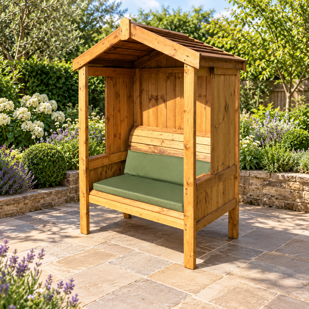 The Kingsley Two & Three-Seater Wooden Garden Arbour - Collection - Image 4