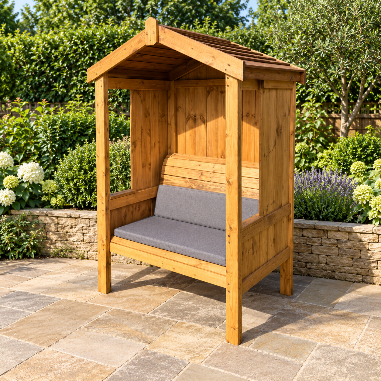 The Kingsley Two & Three-Seater Wooden Garden Arbour - Collection - Image 2