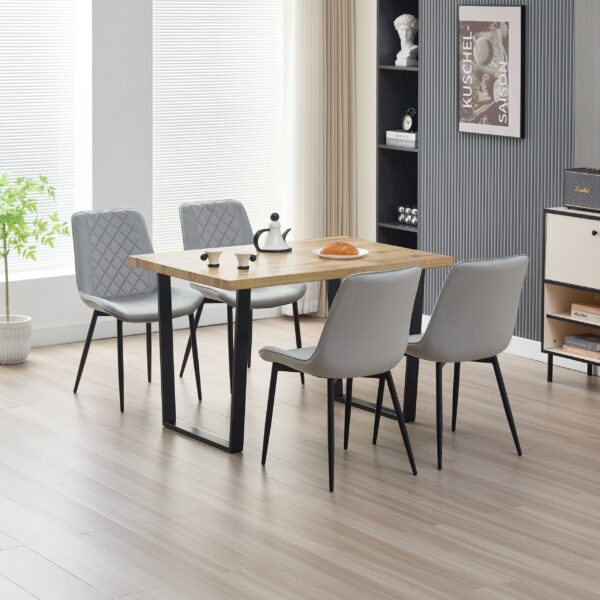 Margot Dining Table with 4 Amelia Chairs - Grey
