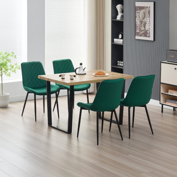 Margot Dining Table with 4 Amelia Chairs - Green