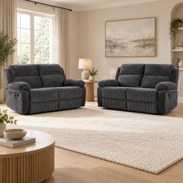 The Rosie-Grey Charcoal Massage Recliner Collection – 2+2