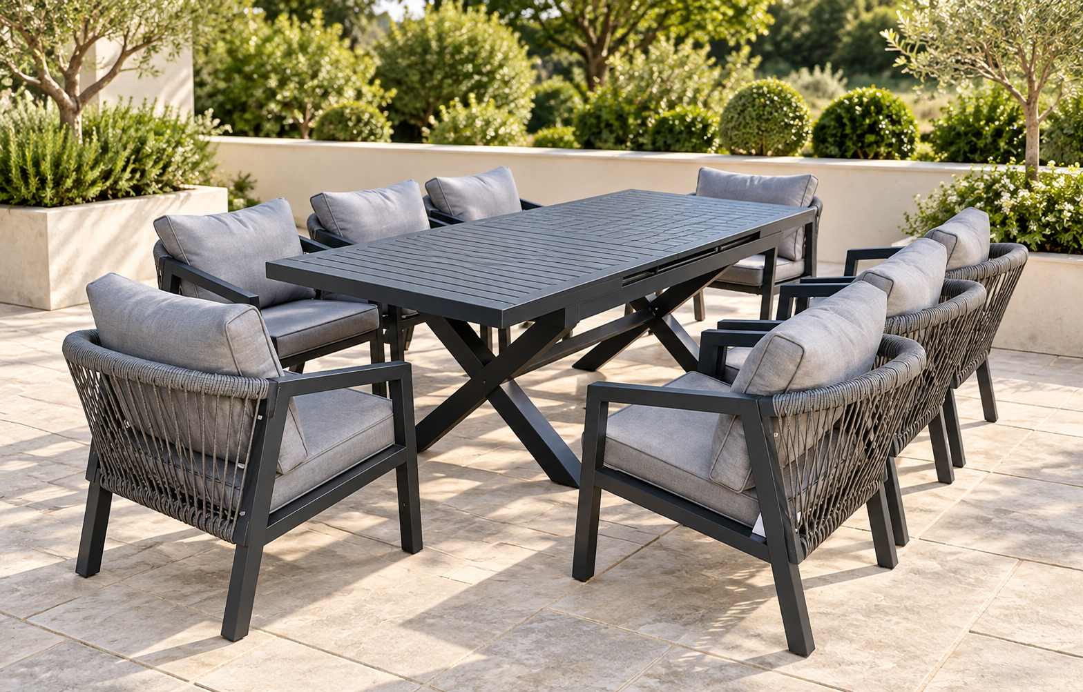 The Eccleston Aluminium Garden Dining Set – 8 Seater Extendable - Image 4