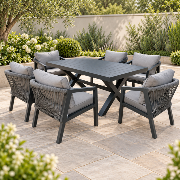 The Eccleston Aluminium Garden Dining Set – 6 Seater