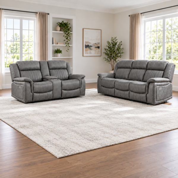 Miles-Moore Reclining Sofa Suite - 3+2, Electric, With Console