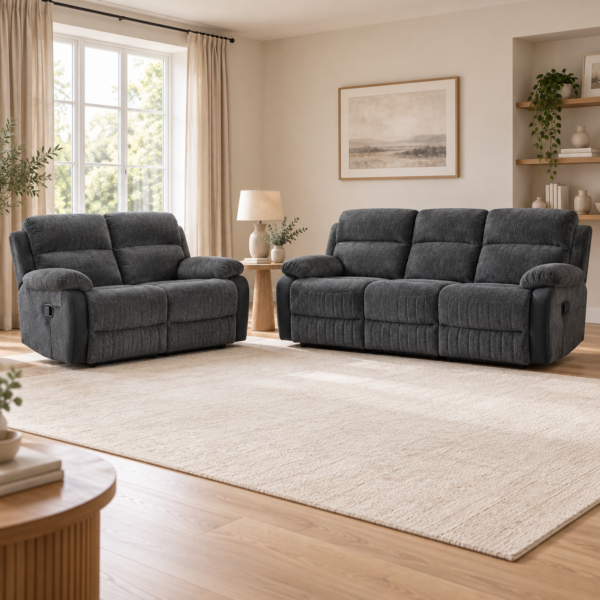 The Rosie-Grey Charcoal Massage Recliner Collection – 3+2