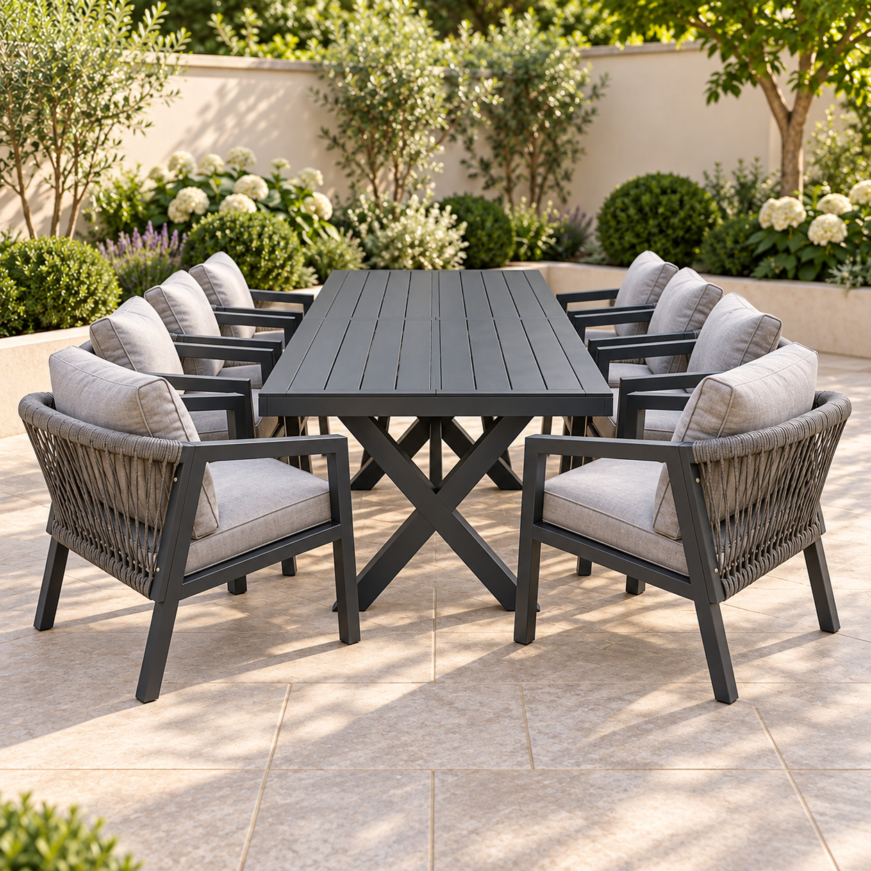 The Eccleston Aluminium Garden Dining Set – 8 Seater Extendable - Image 3