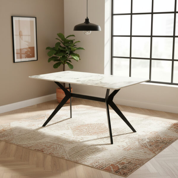 Darcie Marble Top Rectangular Dining Table