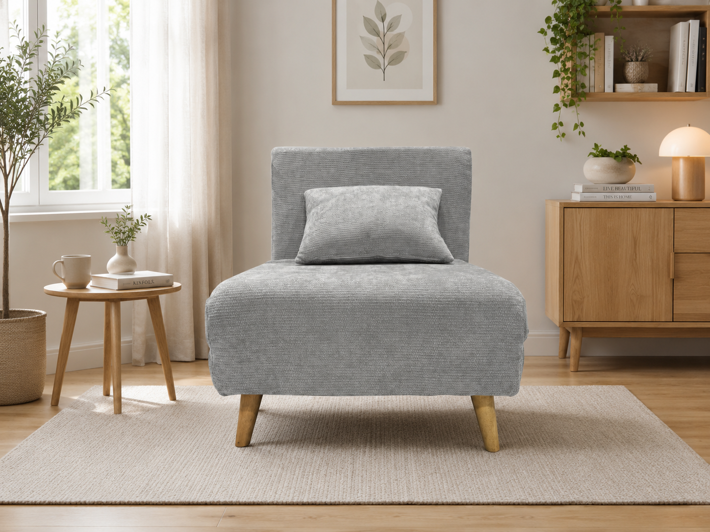 Joel Uno Single Chair Sofa Bed - Grey