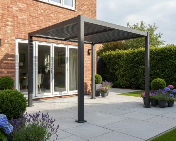 3m x 3m Aluminium Pergola with Manual Louvre Roofing