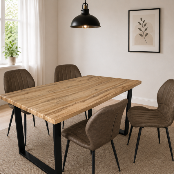 Margot Dining Table with 4 Jaydn Leather Chairs