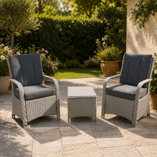 Hugo Wicker Rattan Natural Bistro Set