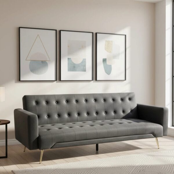 Olivia 3 Seat Sofa Bed Set - 2 Colours - Grey