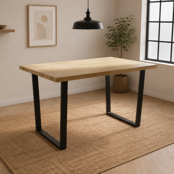 Margot Oak Dining Table with Industrial Black Legs