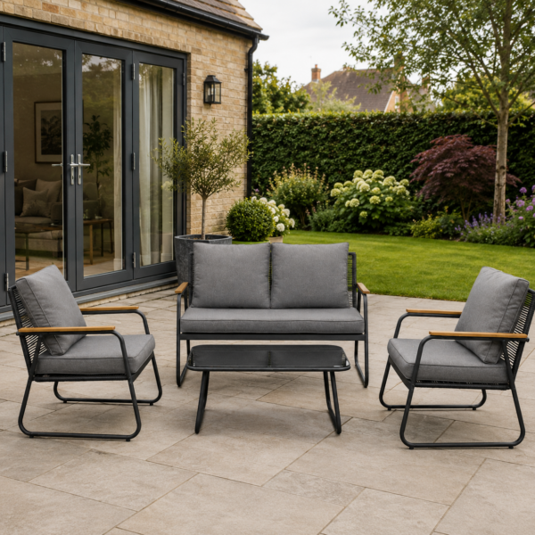 Kiano modern 4 Piece Garden Rattan Set