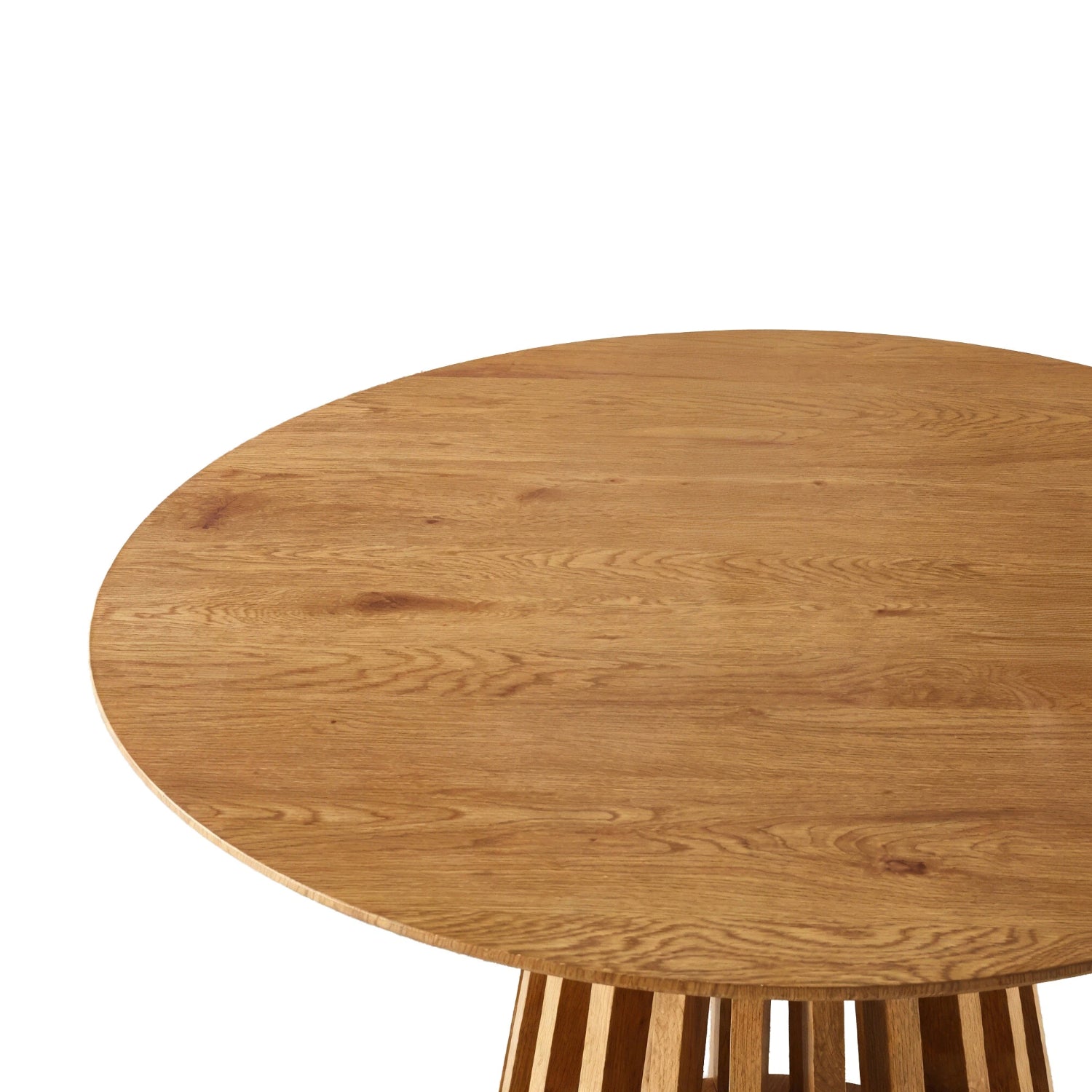 Kayci Round Oak Dining Table with 4 Emily Chairs - Grey - Image 4
