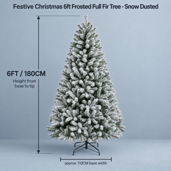 Festive Christmas 6ft Frosted Full White Fir Tree