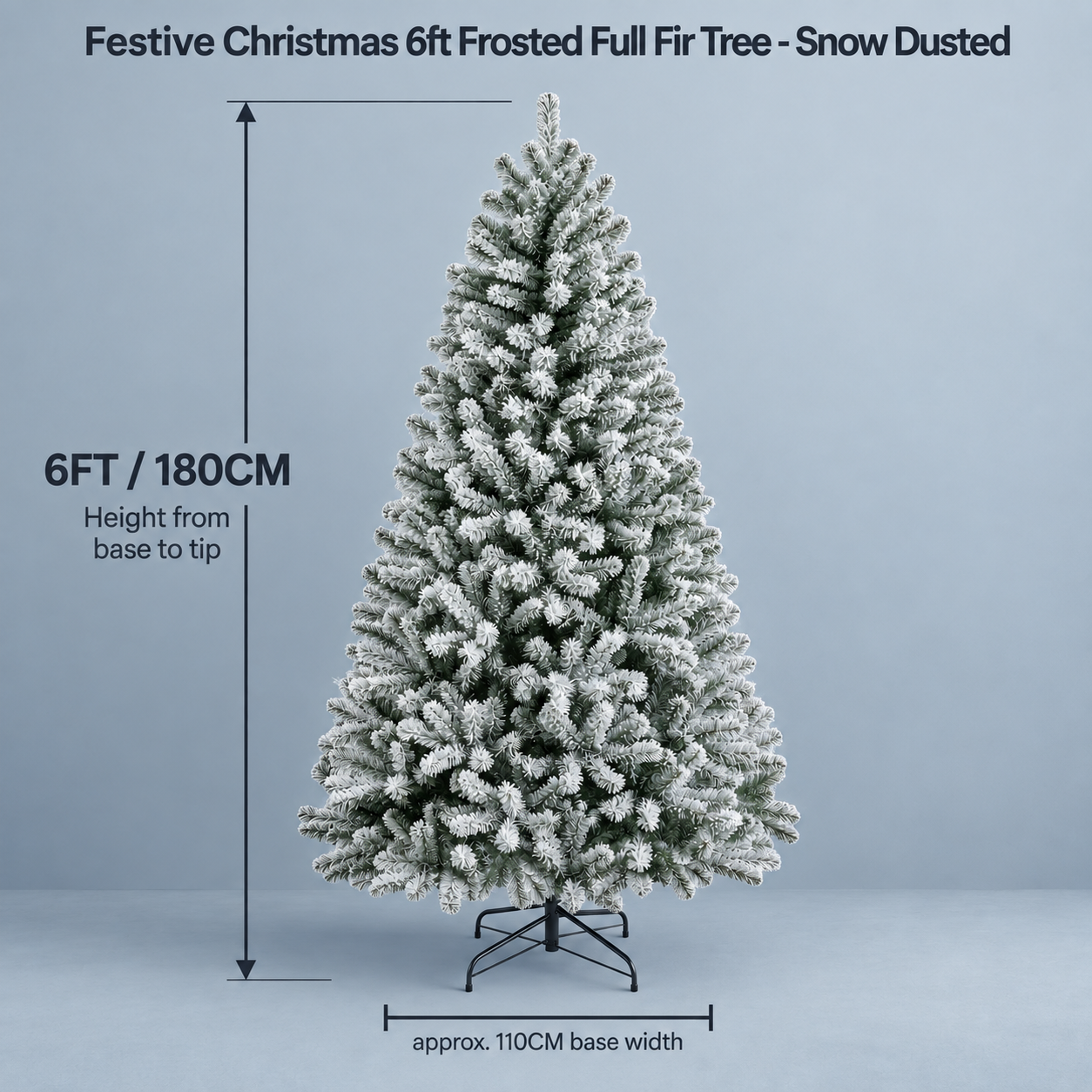 Festive Christmas 6ft Frosted Full White Fir Tree