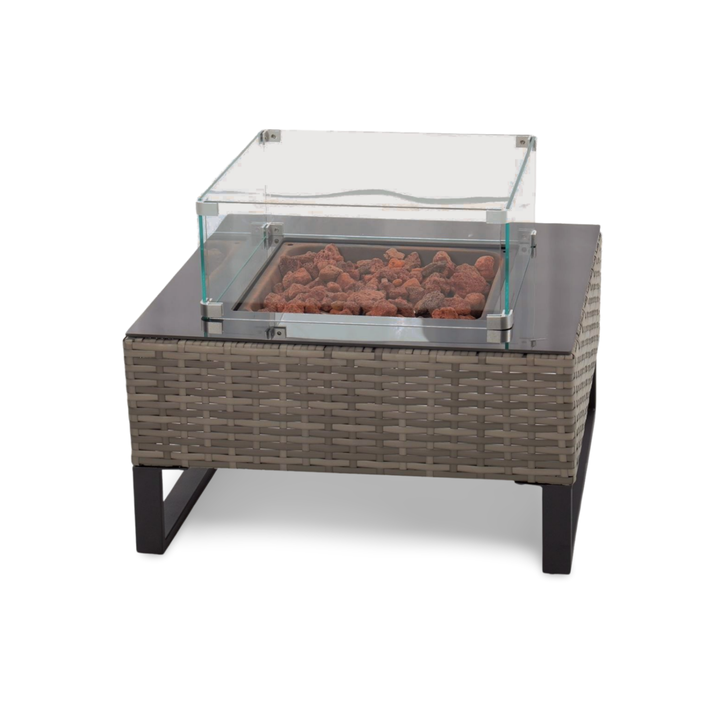 The Scarlett Grey Firepit Rattan Corner with Storage - Image 8