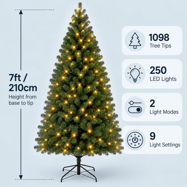 Niamh Fir Winter Pre-Lit Artificial Christmas Tree