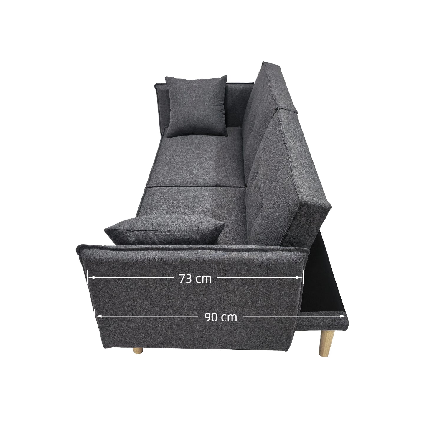 Finnley Two Seat Sofa Bed - Grey - Image 9