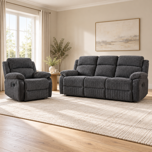 The Rosie-Grey Charcoal Massage Recliner Collection – 3+1