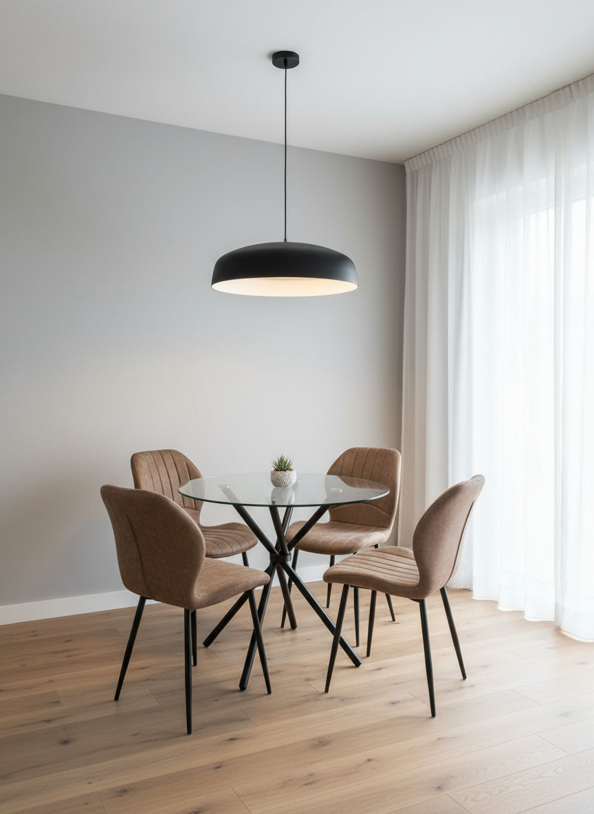 Elsie Dining Table with 4 Jaydn Leather Chairs - Image 9
