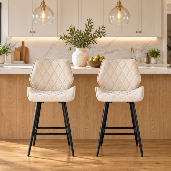 Cayden Comfort Bar Stools - set of 2 - Cream