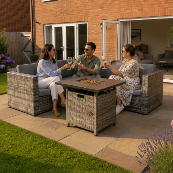 Archie Fire Pit Garden Set – Grey