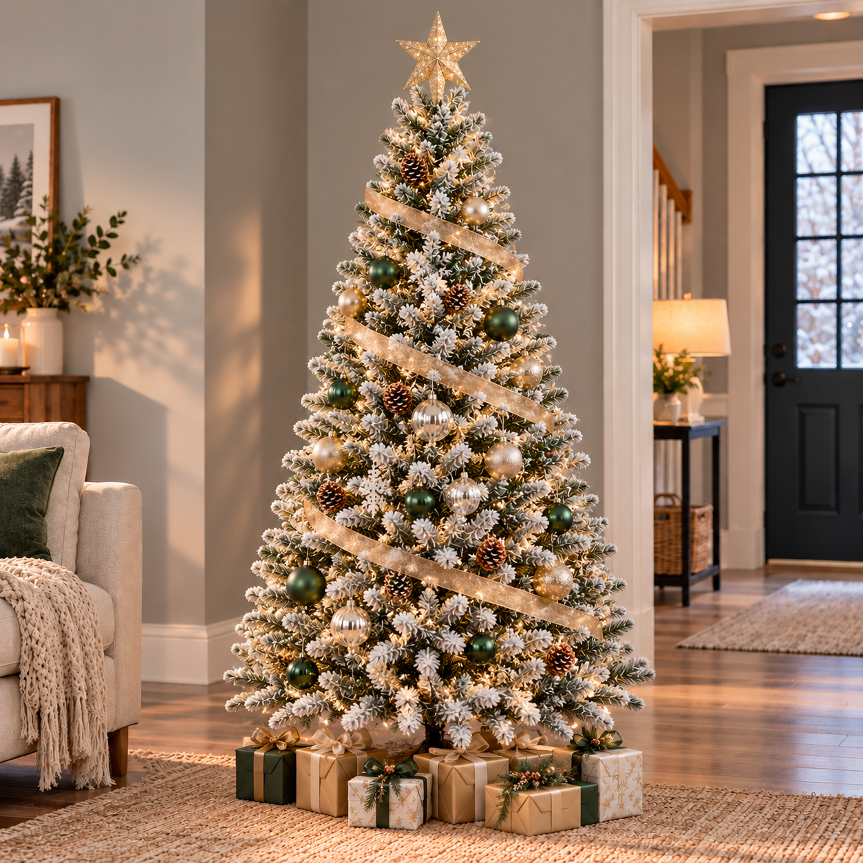 Festive Christmas 6ft Frosted Full White Fir Tree - Image 3