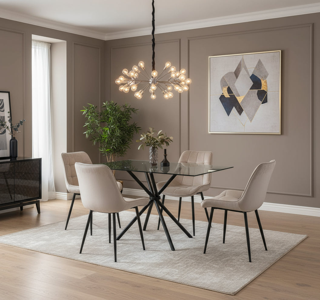 Skyla-Mae Dining Table with 4 Erica Velvet Chairs - Image 8