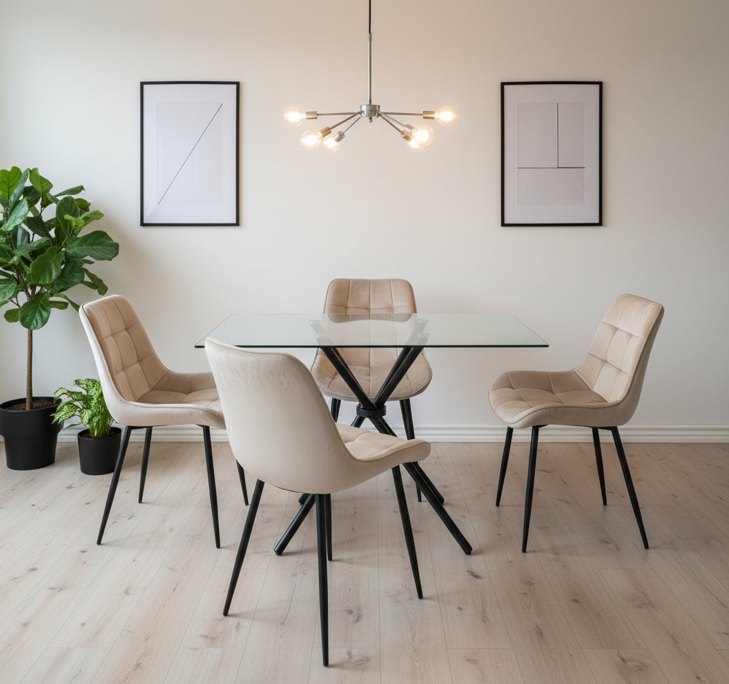 Skyla-Mae Dining Table with 4 Erica Velvet Chairs - Image 9