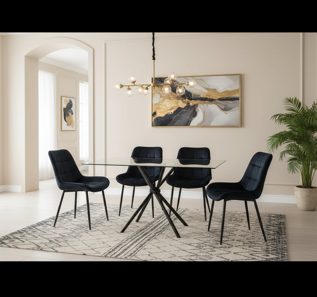 Skyla-Mae Dining Table with 4 Erica Velvet Chairs - Image 2
