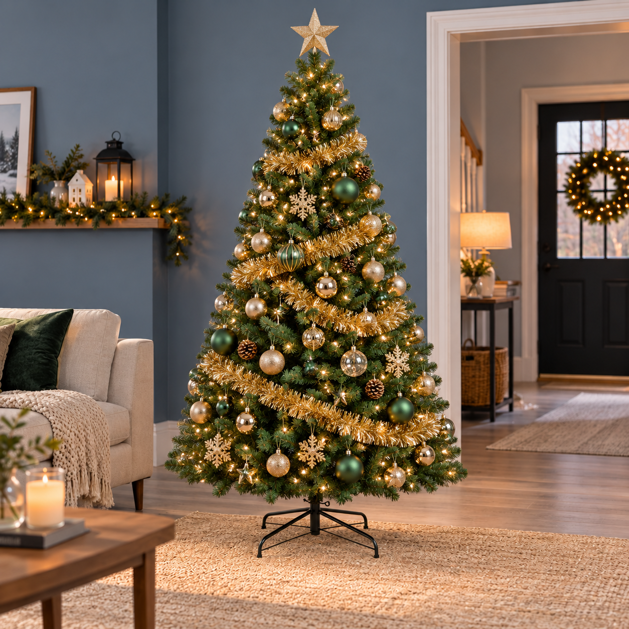 Festive Christmas 6ft Classic Full Green Fir Tree - Image 4