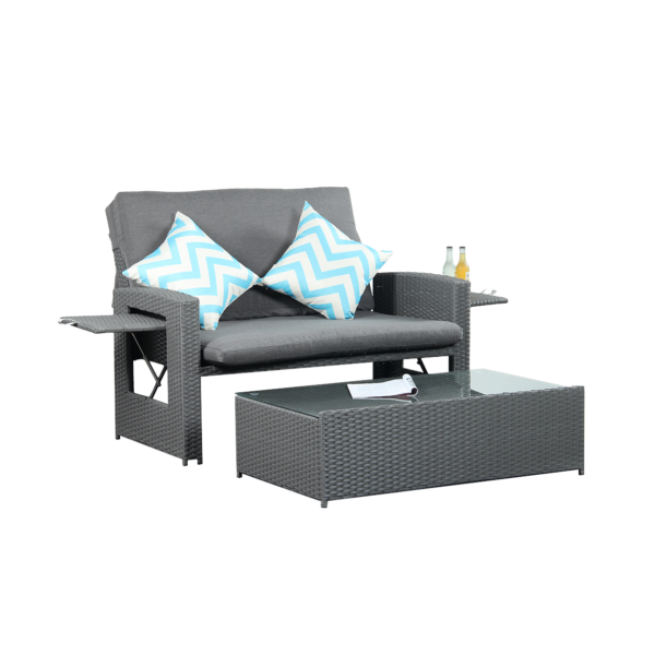 Dolly 2 Seater Garden Patio Outdoor Rattan Furniture Sofa Sun Lounger Daybed