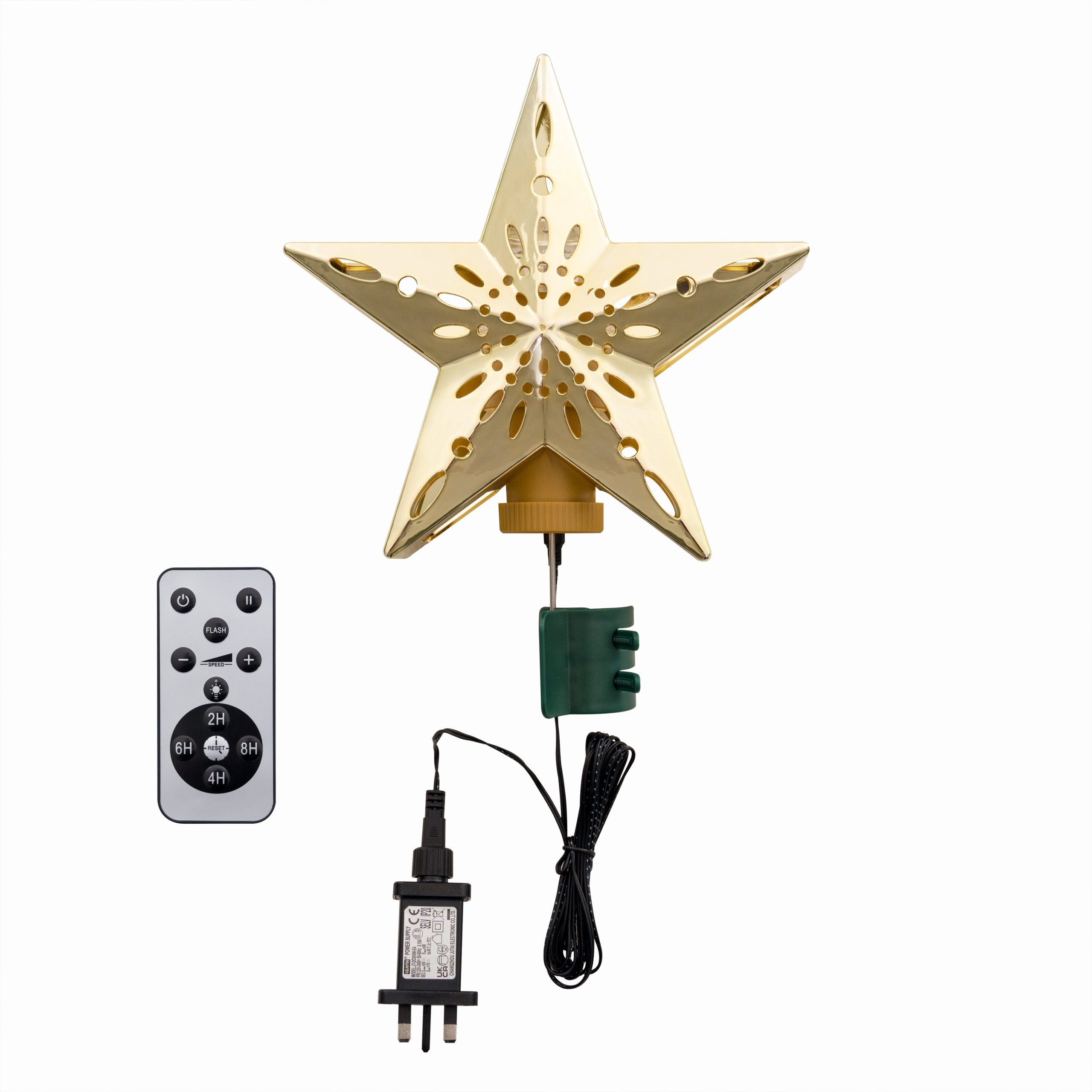 Gold Star Tree Topper-Cut-Out Snowflake Design - Image 2
