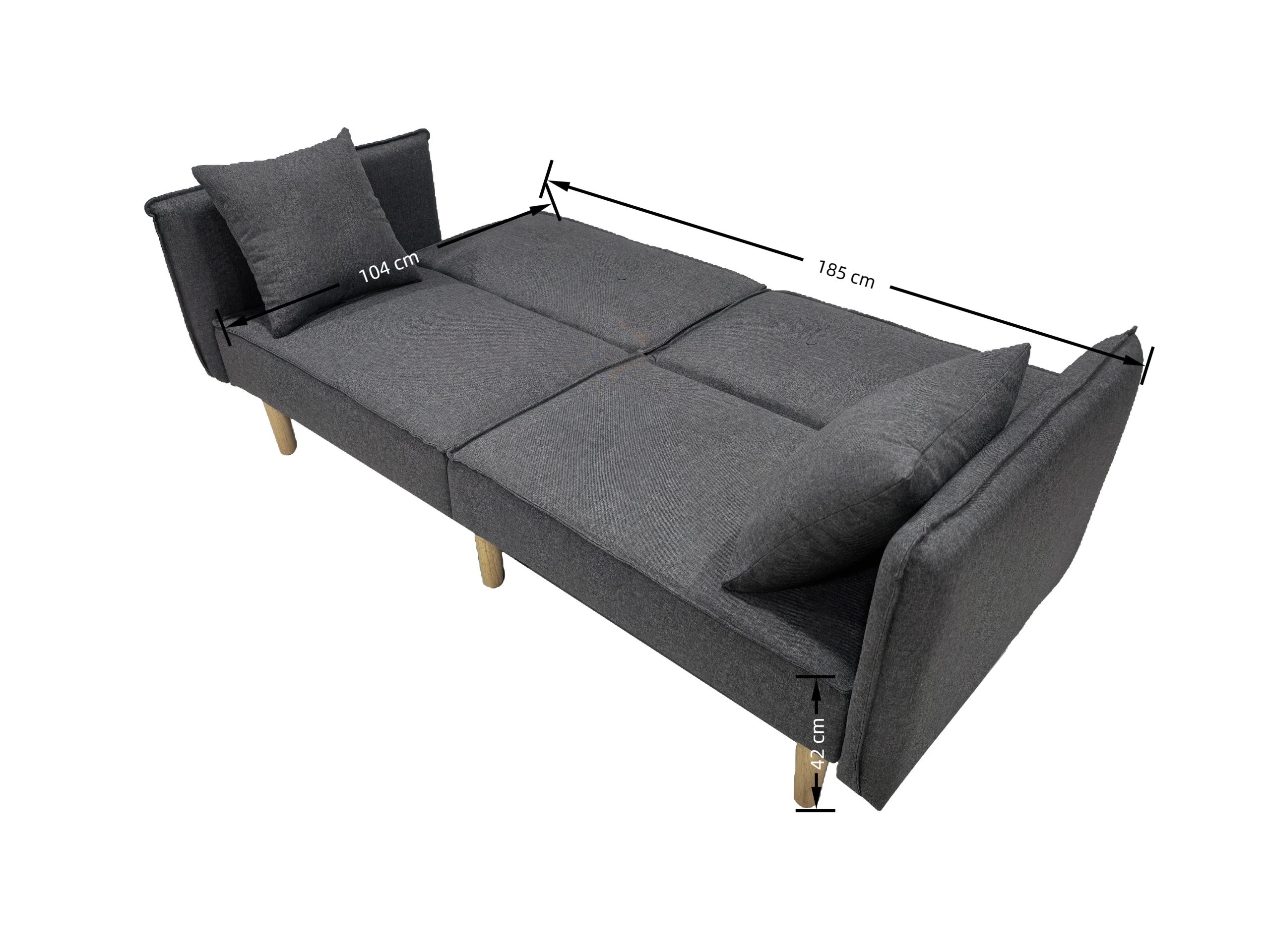 Finnley Two Seat Sofa Bed - Grey - Image 6