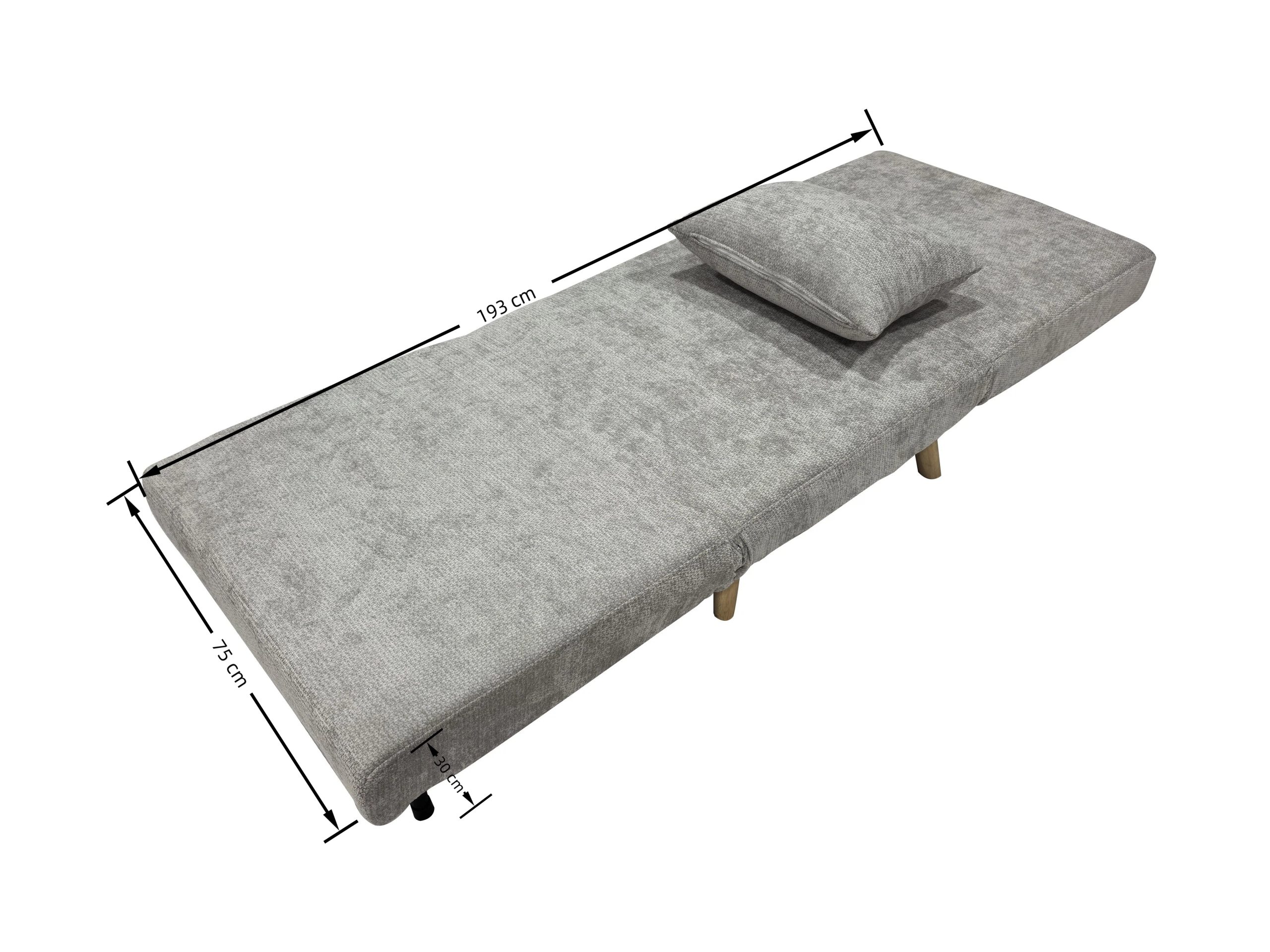 Joel Uno Single Chair Sofa Bed - Grey - Image 10