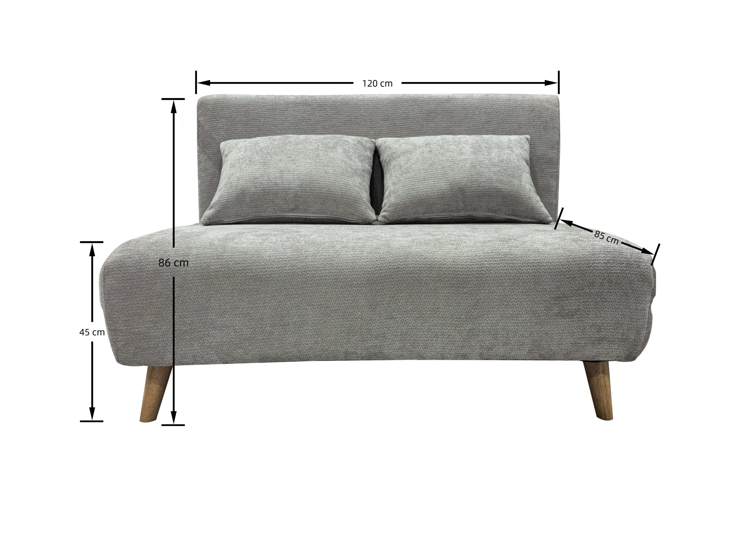 Joshua Duo Two Seat Sofa Bed - Grey - Image 7
