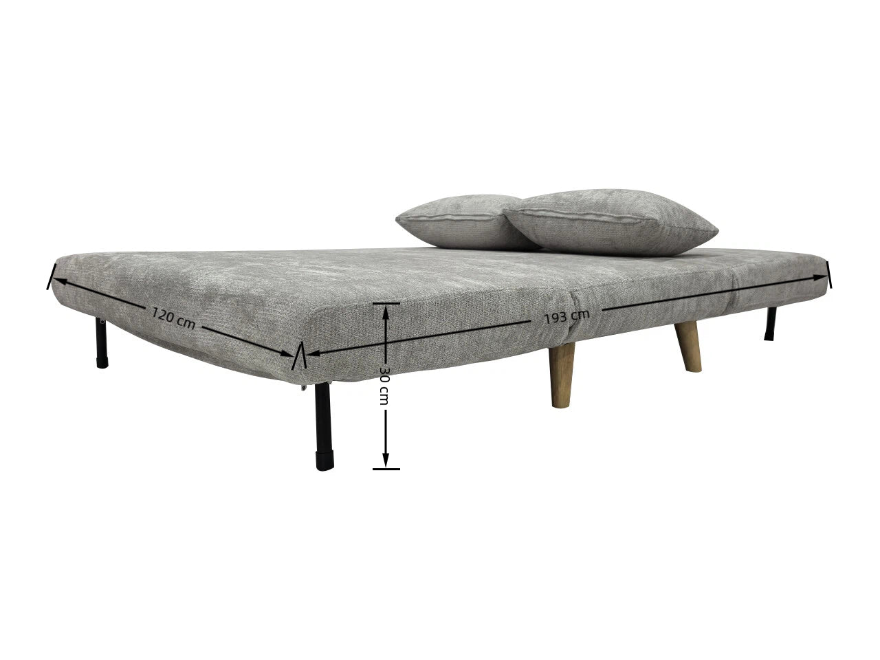 Joshua Duo Two Seat Sofa Bed - Grey - Image 8