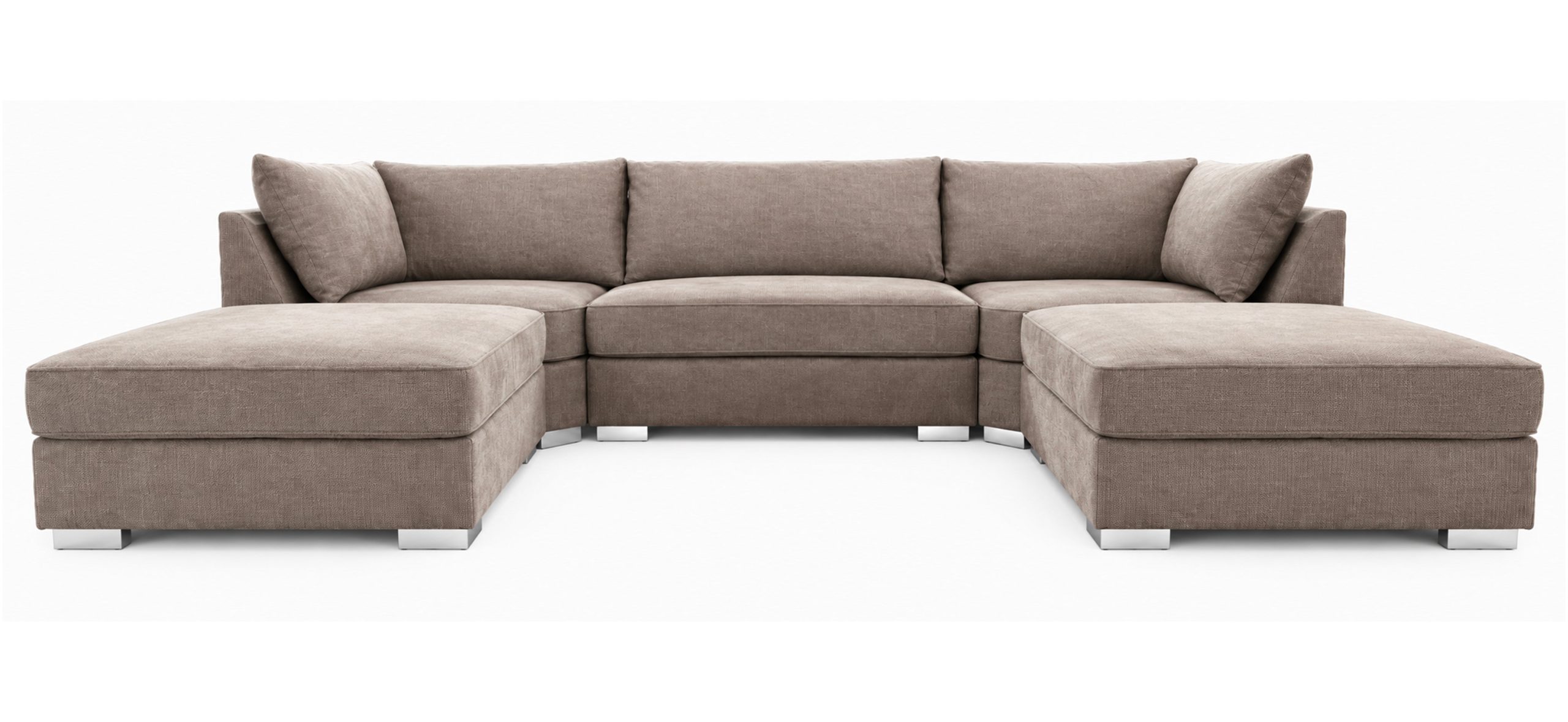 The Winnie U-Shaped Modular Corner Sofa with Deep Seat - Beige - Image 7