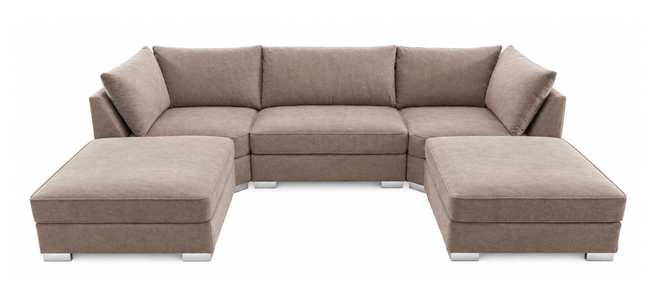 The Winnie U-Shaped Modular Corner Sofa with Deep Seat - Beige - Image 8