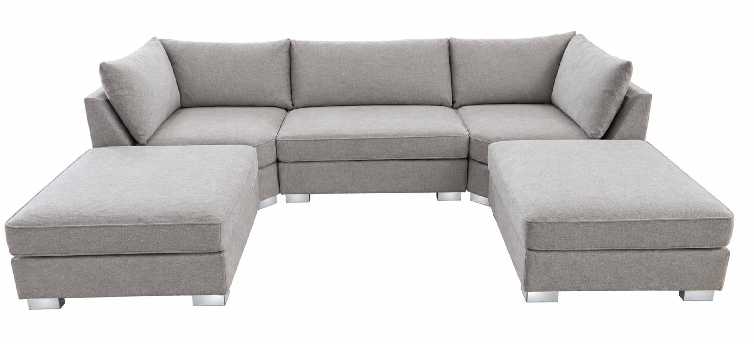 The Winnie U-Shaped Modular Corner Sofa with Deep Seat - Beige - Image 3