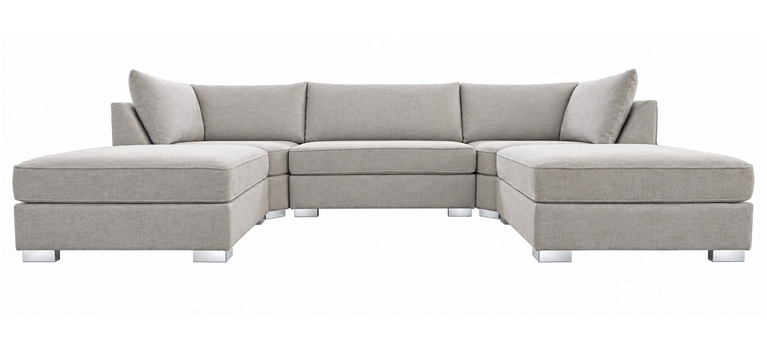The Winnie U-Shaped Modular Corner Sofa with Deep Seat - Beige - Image 4