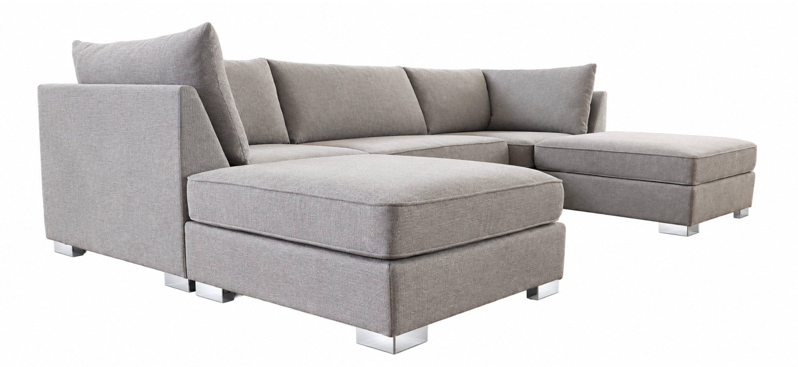 The Winnie U-Shaped Modular Corner Sofa with Deep Seat - Beige - Image 5