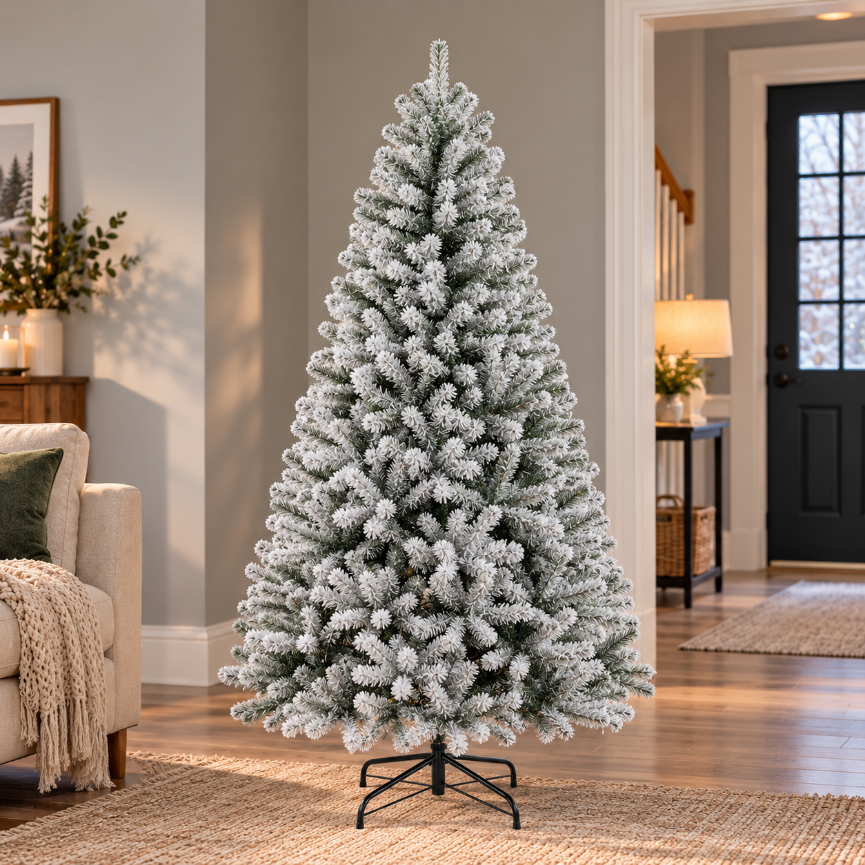 Festive Christmas 6ft Frosted Full White Fir Tree - Image 4