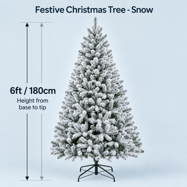 6FT Premium Snow Filled Grand Fir Full Artificial Christmas Tree 1000 Branch Tips